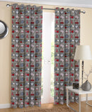 Cotton Xmas Heart 5ft Window Curtains Pack Of 2