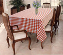 Cotton Gingham Check Orange 6 Seater Table Cloths Pack Of 1