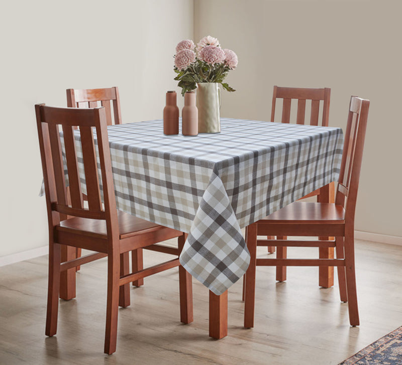 Cotton Lanfranki Grey Check 8 Seater Table Cloths Pack Of 1