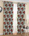 Cotton Maroon Flower 7ft Door Curtains Pack Of 2