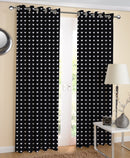 Cotton Black Heart 5ft Window Curtains Pack Of 2
