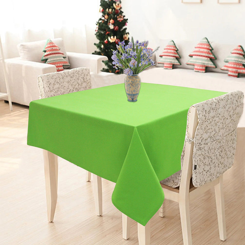 Cotton Solid Apple Green 6 Seater Table Cloths Pack Of 1