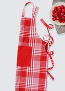 Cotton Track Dobby Red With Solid Pocket Free Size Apron Pack Of 1 freeshipping - Airwill