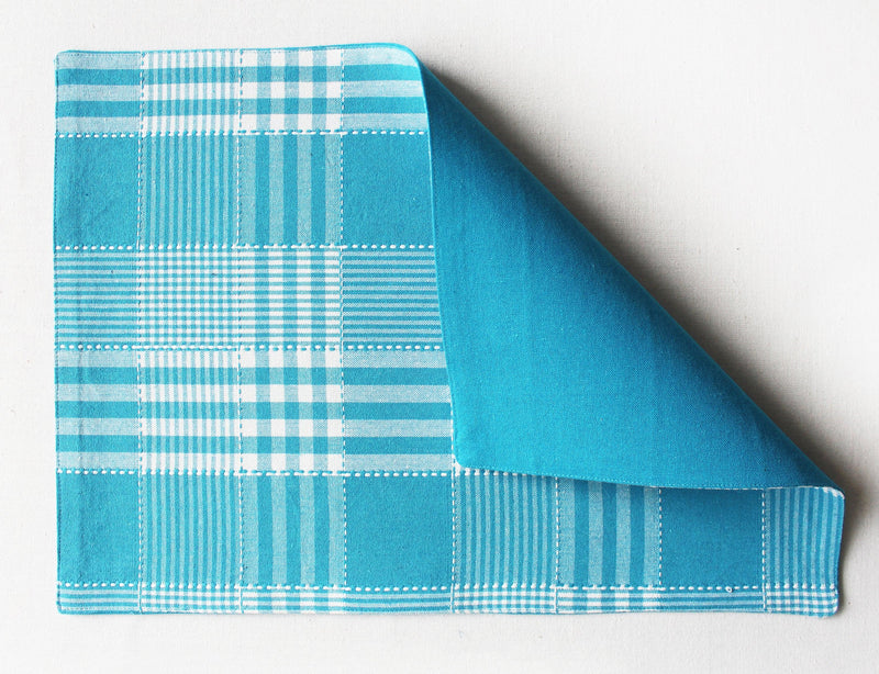 Cotton Track Dobby Blue Table Placemats Pack Of 4 freeshipping - Airwill