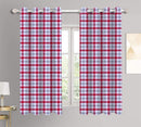 Cotton Lanfranki Red Check 5ft Window Curtains Pack Of 2 freeshipping - Airwill