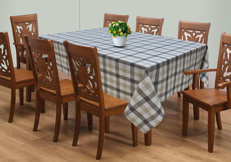 Cotton Lanfranki Grey Check 8 Seater Table Cloths Pack Of 1 freeshipping - Airwill