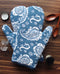 Cotton Blue Paislay Oven Gloves Pack Of 2 freeshipping - Airwill