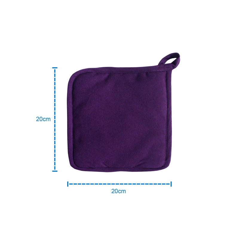 Cotton Solid Violet Pot Holders Pack Of 3 freeshipping - Airwill