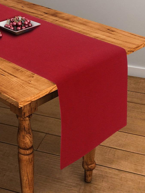 Cotton Solid Cherry Red 152cm Length Table Runner Pack Of 1 freeshipping - Airwill