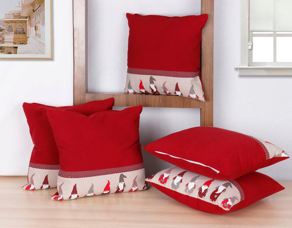 Cotton Gnomo Border Cushion Covers Pack Of 5 - Airwill