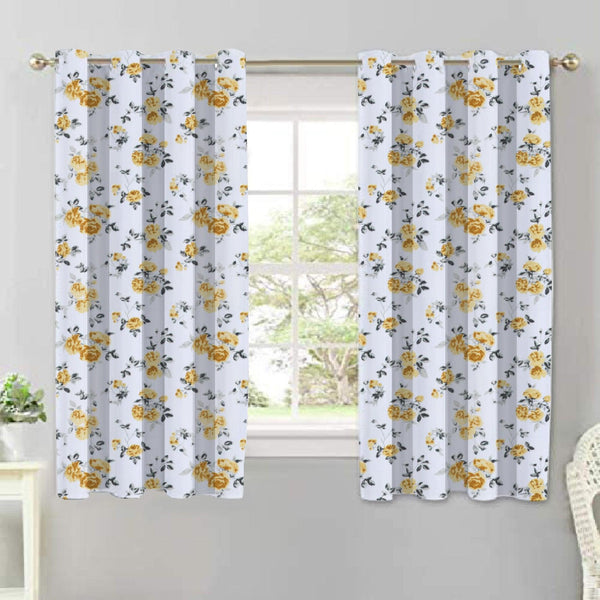 Cotton Elan Flower 5ft Window Curtains Pack Of 2 freeshipping - Airwill